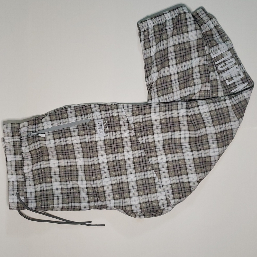 AMERICAN EAGLE AEO NYLON PLAID JOGGERS MENS LARGE